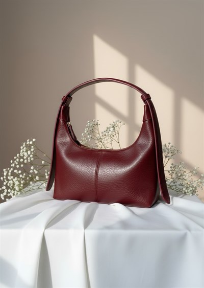 Mahi Minimal Bordo Kadın Omuz Çantası