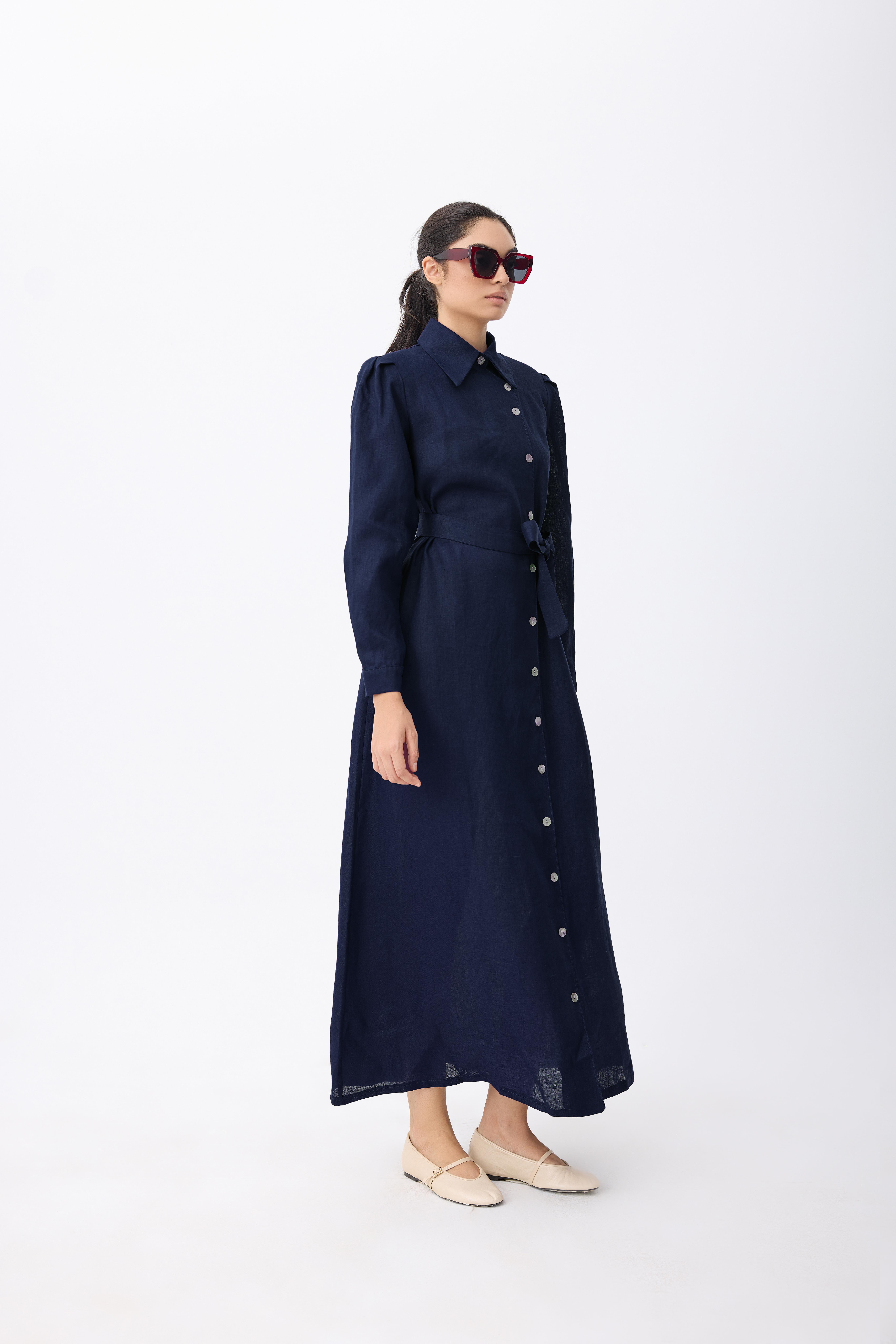 Alora Laci Keten Elbise 