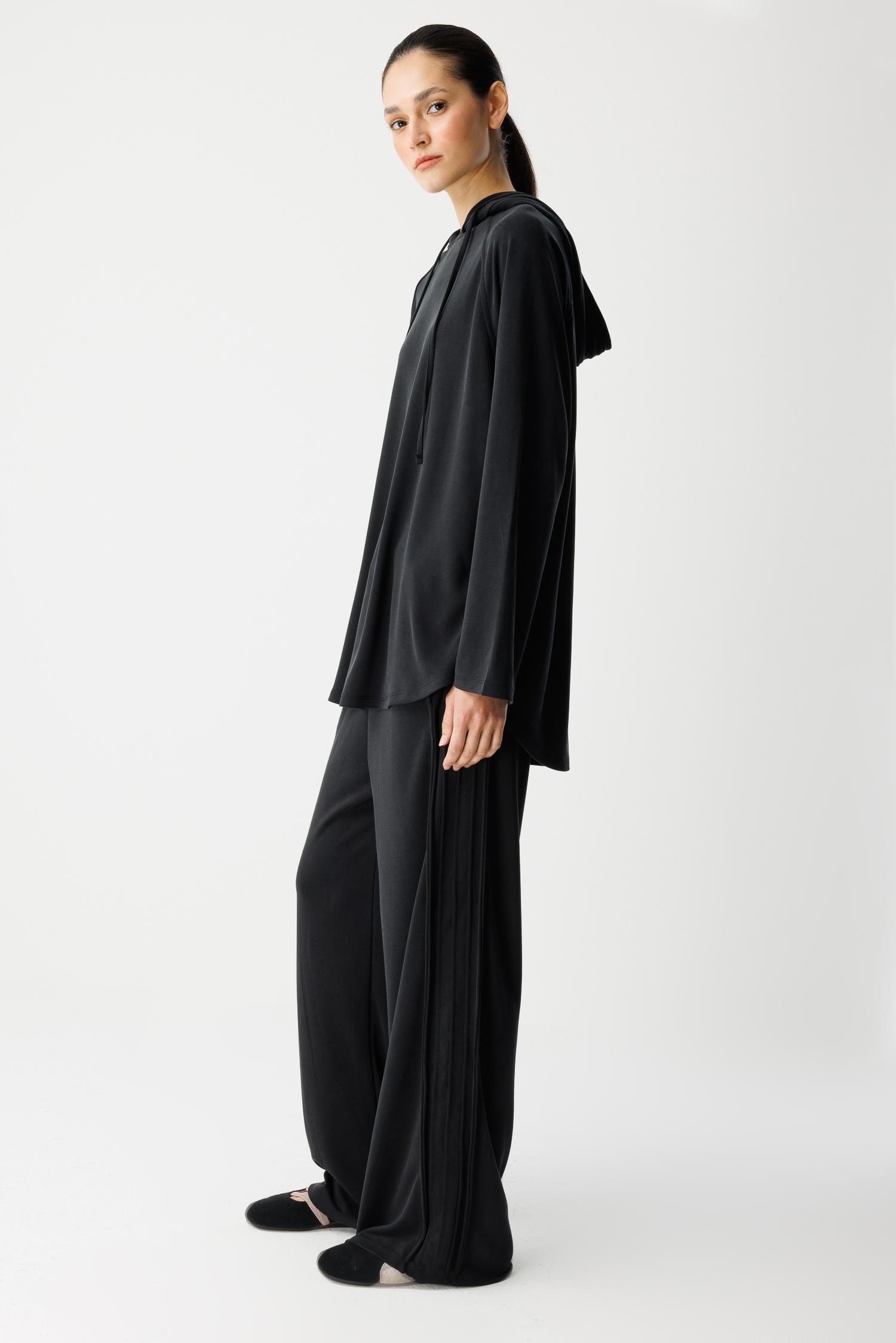 Biye Detaylı İkili Takım - Siyah