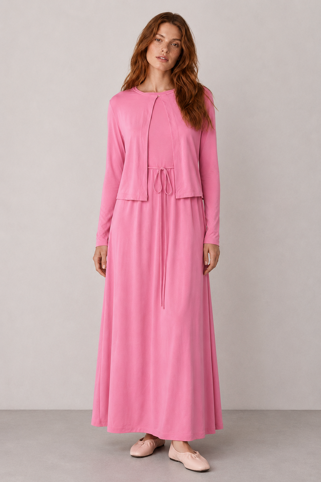 Natural Dokulu Kimono Pembe