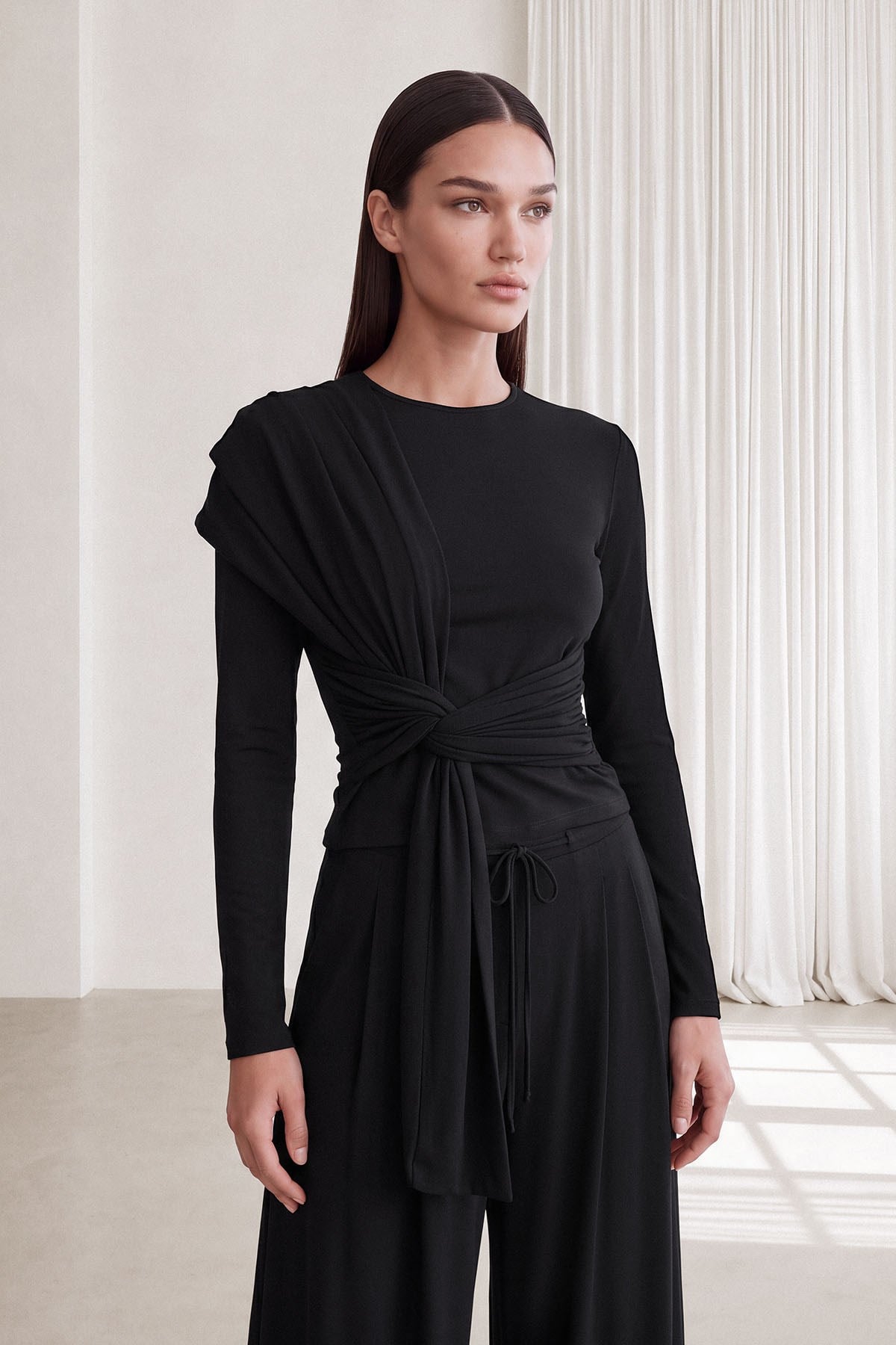 CAPRİ WRAP BLUZ Siyah