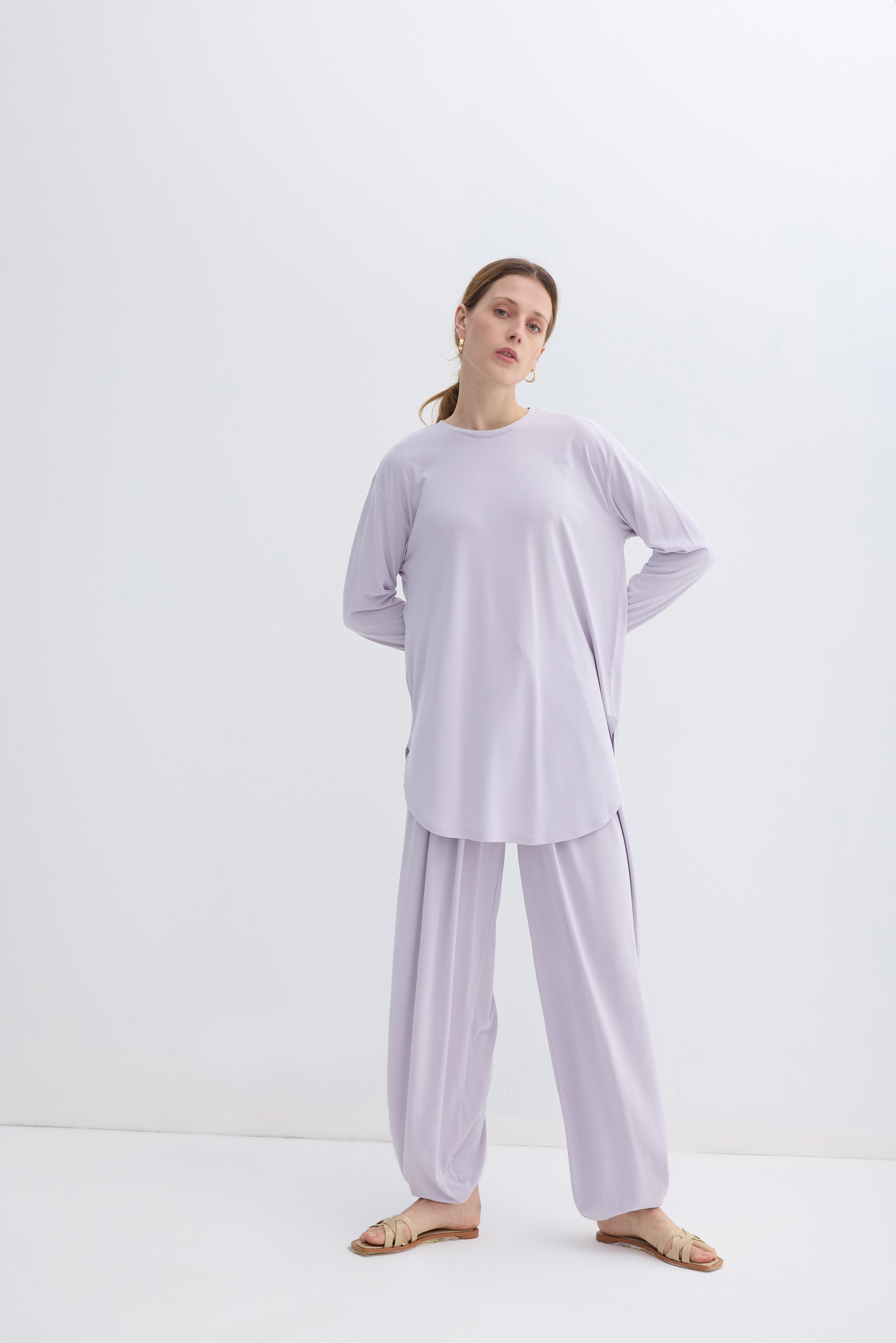 Lila Oyşo Şalvar Takım