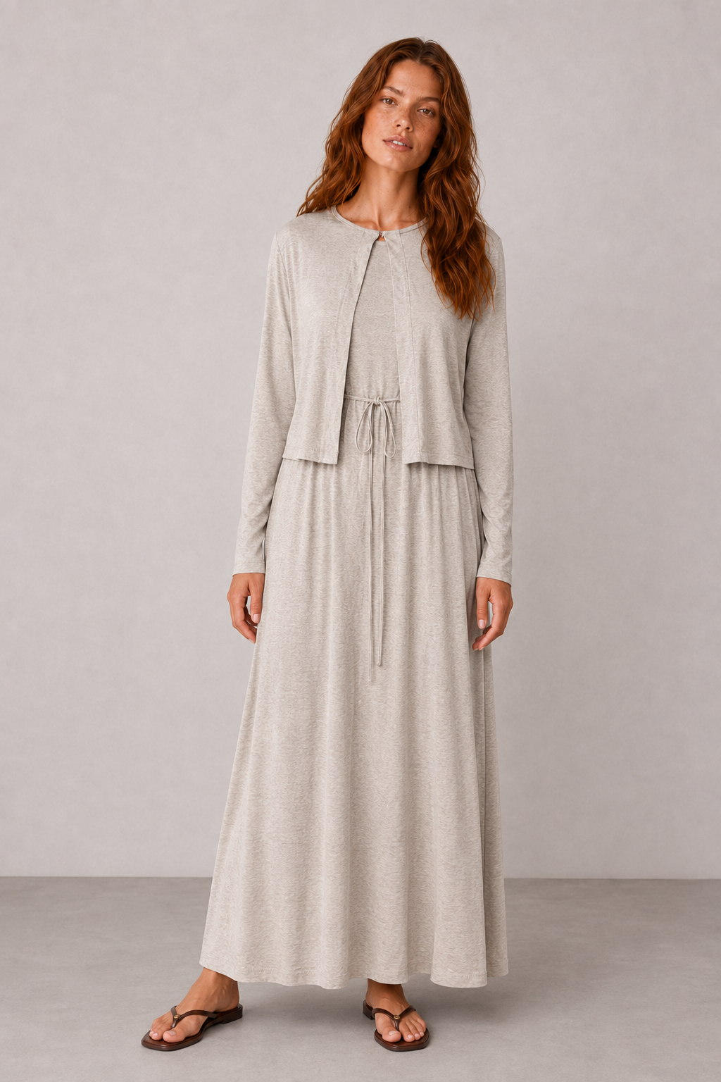 Natural Dokulu Kimono Bej melanj