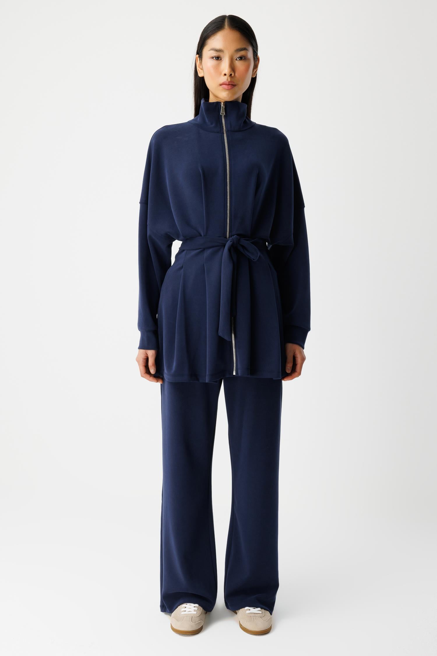 Pleated Modal Set Navy Blue