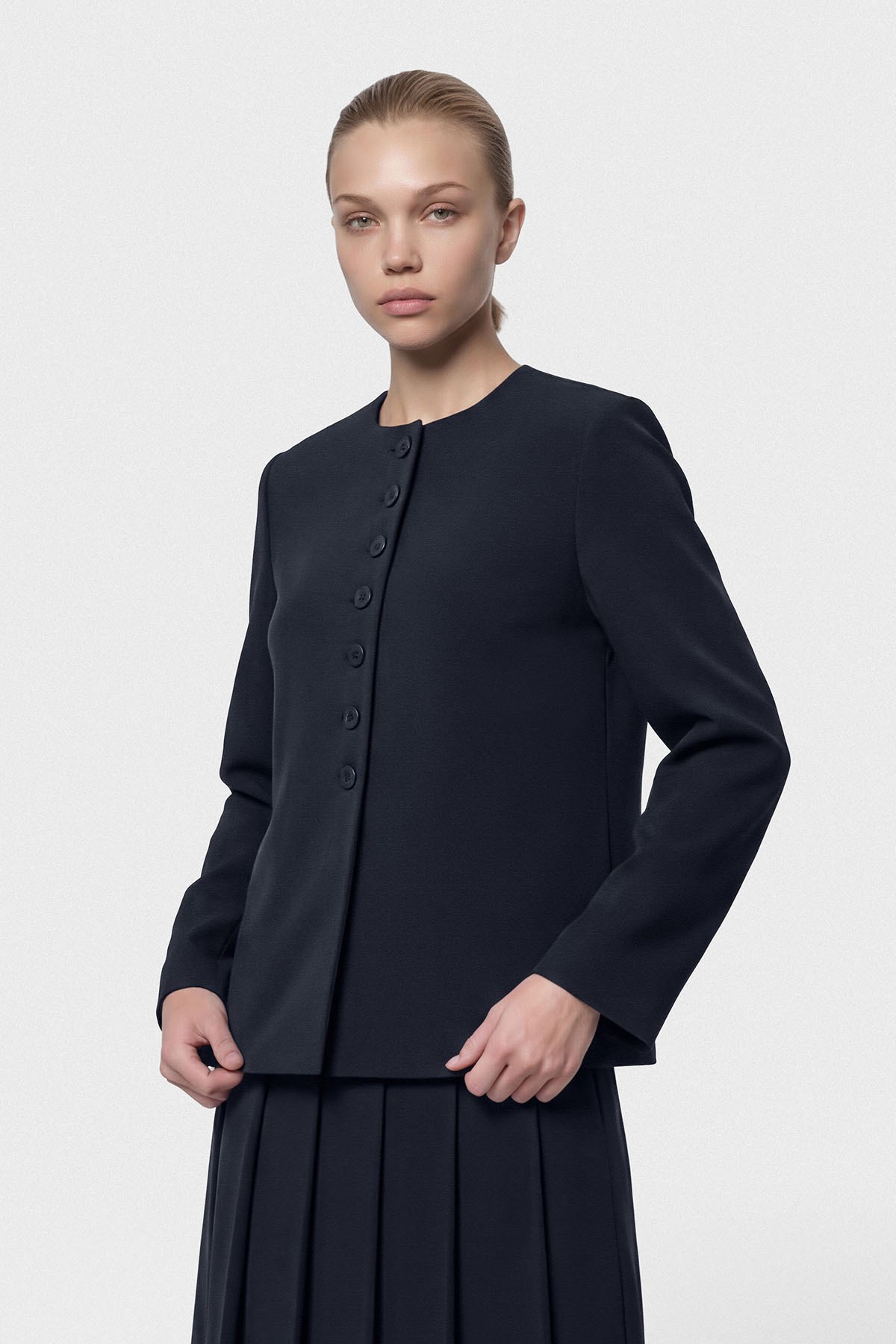 Vera Düğmeli Ceket Lacivert