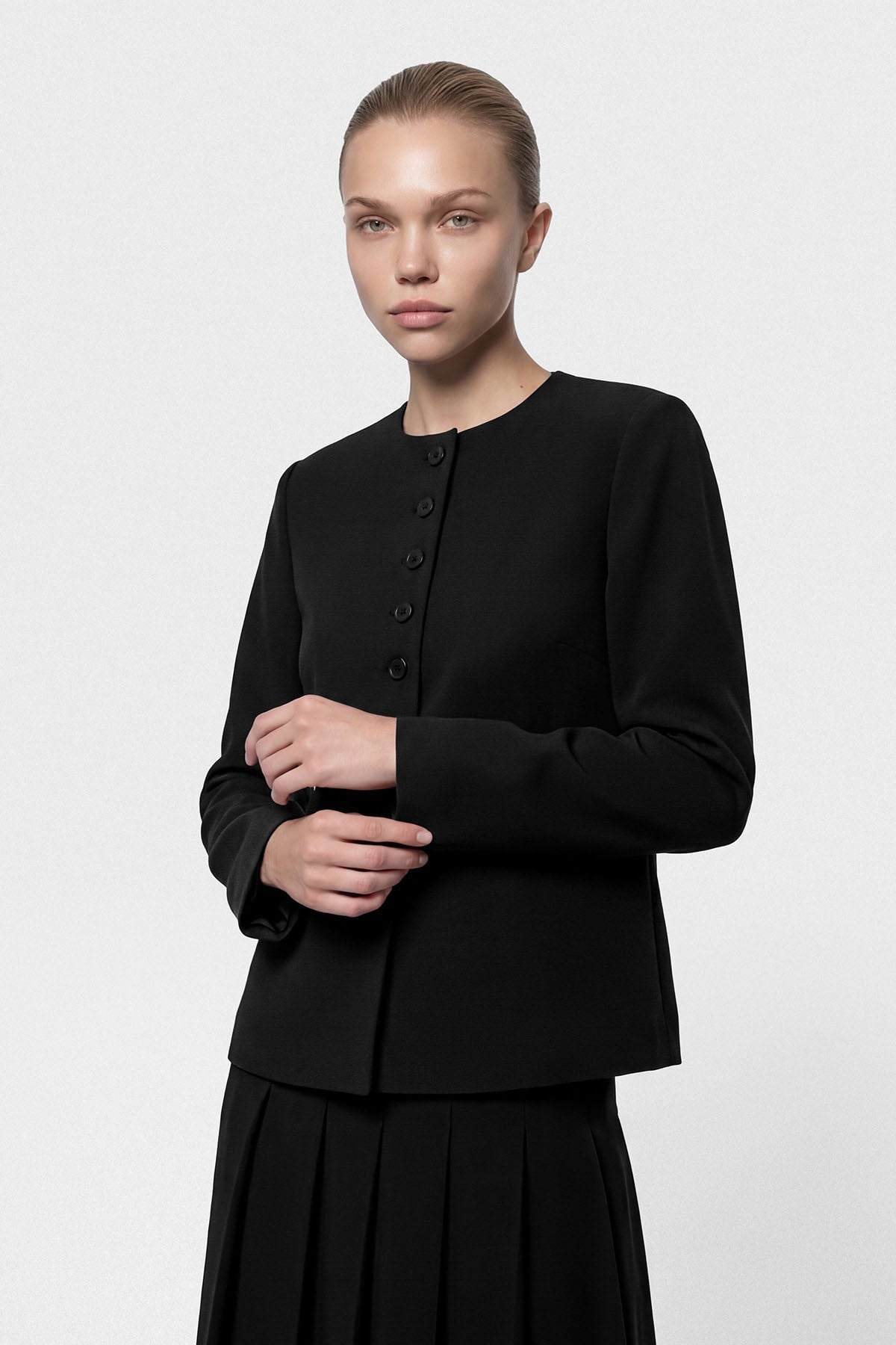 Vera Düğmeli Ceket Siyah