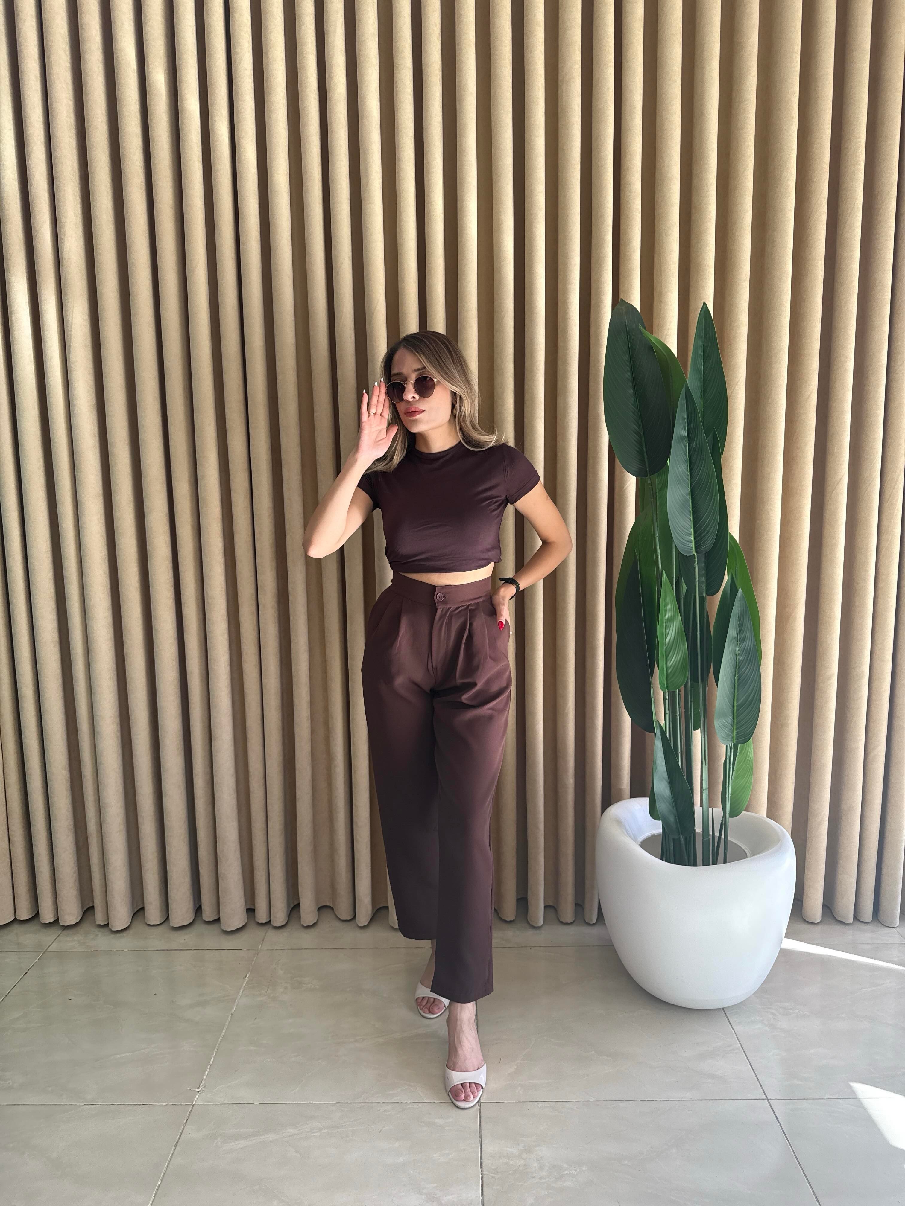 Tapered Fit Pantolon Kahverengi - 1140