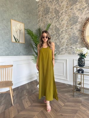 Ayrobin Cepli Elbise Olive - 1132