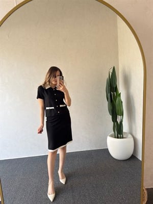 Etekli Modal Takım Siyah - 1110