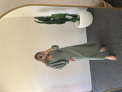 Gömlekli İp Askı Tensel Elbise Mint Yeşili - 1054 
