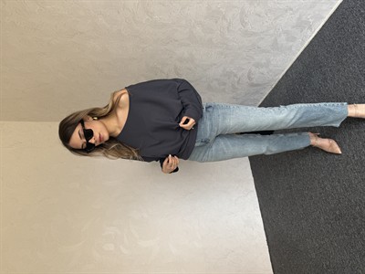 Kayık Yaka Modal Bluz Antrasit - 1095