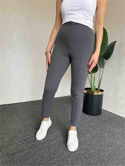 Krep Fit Pantolon Gri - 1068