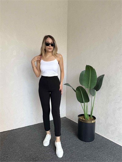 ÖN SİPARİŞ TAHMİNİ KARGO TARİHİ 5 EYLÜL Krep Fit Pantolon Siyah - 1068