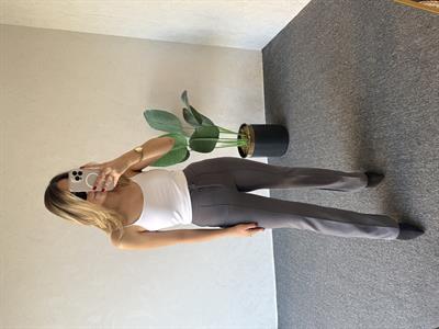 Krep Palazzo Pantolon Gri - 1071