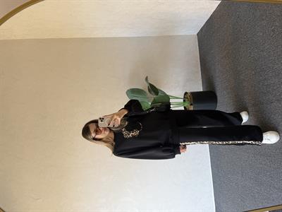 Leopar Detay Polarlı Eşofman Takım Siyah - 1084