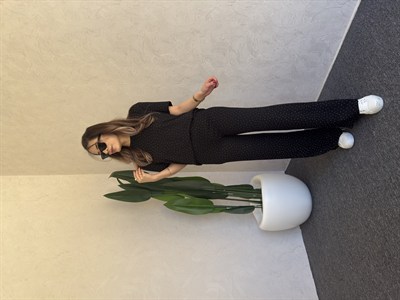 Taşlı İkili Modal Takım Siyah - 1114