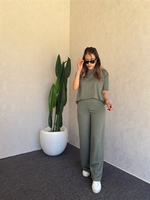 Taşlı İkili Modal Takım Yeşil - 1114