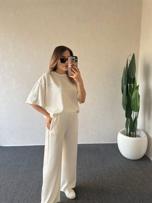 Taşlı Orj ModalTakım Beyaz - 1112