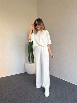 Taşlı Orj ModalTakım Beyaz - 1112