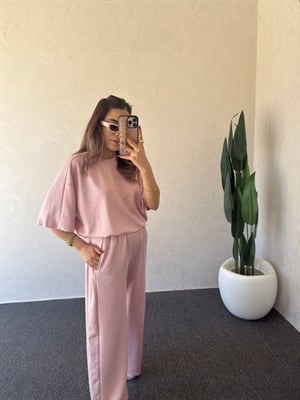 Taşlı Orj Takım Pembe - 1112