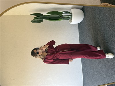 Tensel Fermuarlı Takım Bordo - 1098