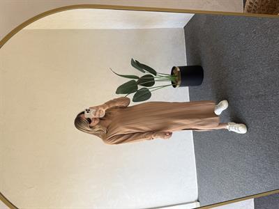 Uzun Kol Basic Elbise Camel - 1064