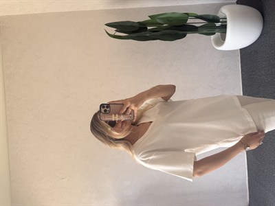 V Yaka Basic Tshirt Beyaz - 1124