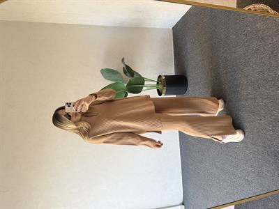 Yaka Paça Fermuar Triko Camel - 1074