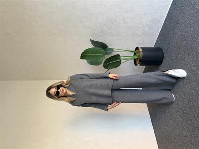 Yaka Paça Fermuar Triko Takım Antrasit - 1074