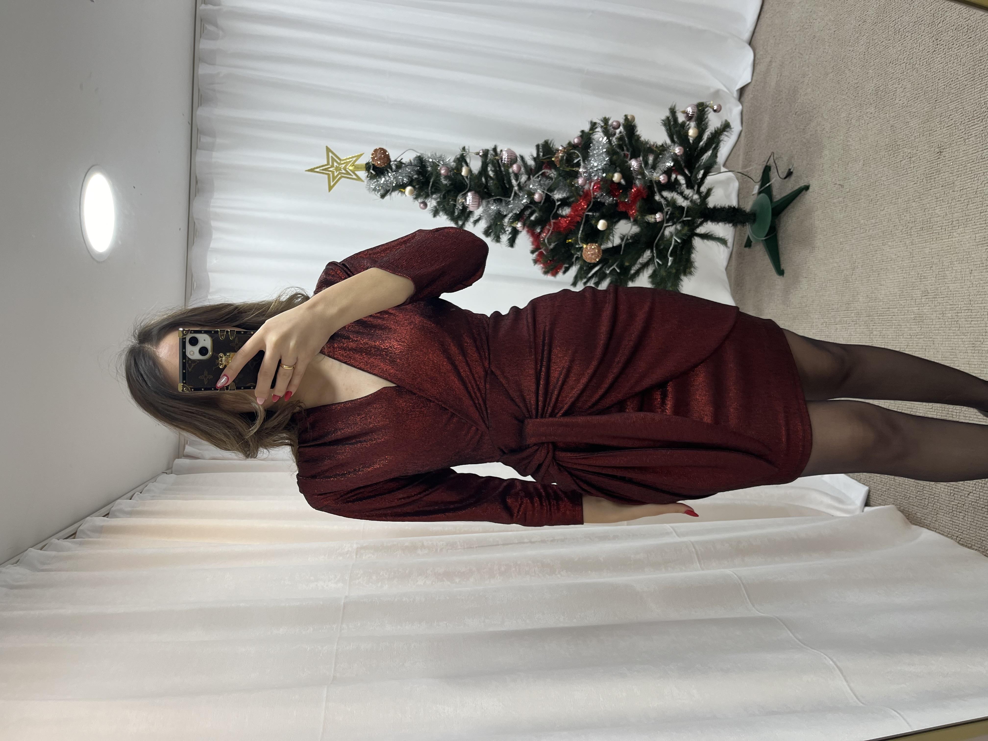 BORDO SİMLİ ELBİSE