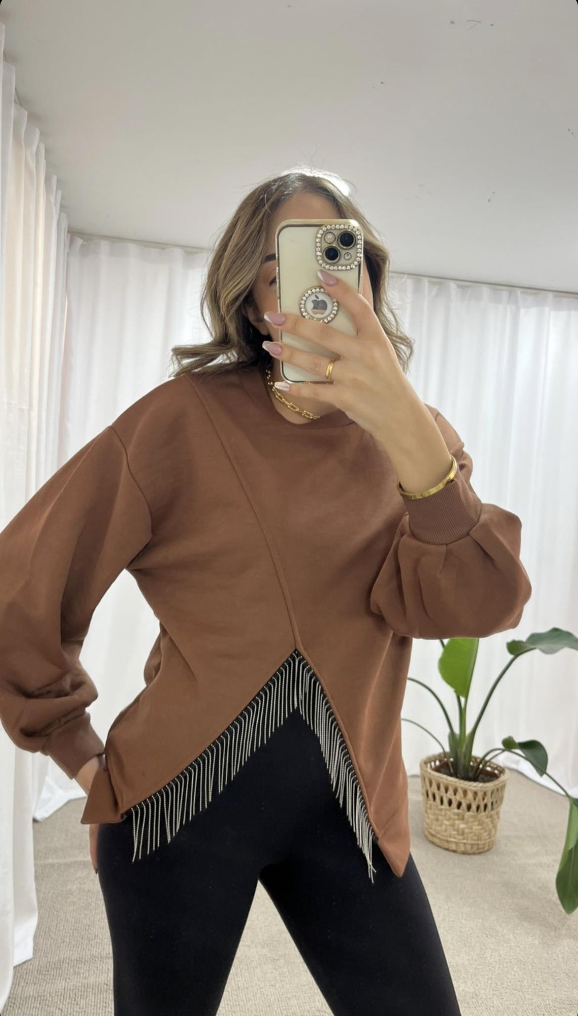 KAHVE ZİNCİR SWEAT