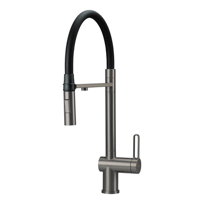 Deante MAGNETIC D75M Mutfak Bataryası, Arıtma Cihazına Bağlanabilir, Manyetik Başlık, Titanyum Renk  