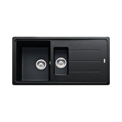 Franke BFG 651 Granit Evye, Nero, Tezgah Üstü, 1.5 Hazneli, Çift Yönlü Damlalık, 97x50 cm