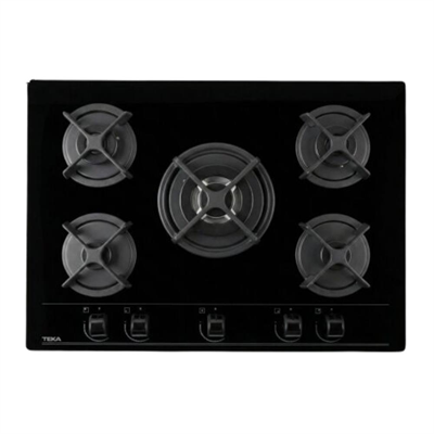 Teka HF LUX 70 5G AI AL TR CI Ankastre Cam Ocak, Siyah Renk, 70 cm