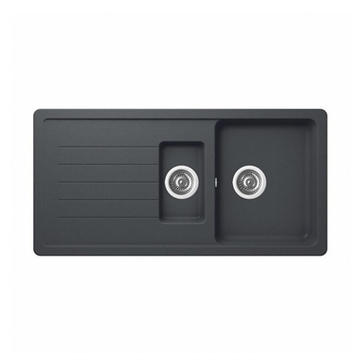 Ukinox Valente D-150 L Granit Evye, 1,5 Hazne, Siyah renk