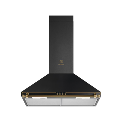 Electrolux EFC226R Ankastre Davlumbaz, Rustik Model, Duvar Tipi, Siyah Renk, 60 cm