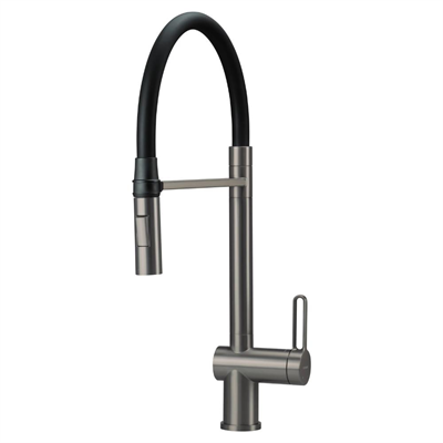 Deante MAGNETIC D72M Mutfak Armatürü, Esnek Uçlu, Manyetik Başlık, Titanyum Renk