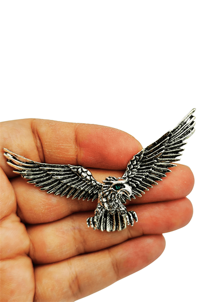 Asil Kartal Figürlü Silver Erkek Kadın Ceket Aksesuar Broş