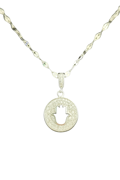 AuraShield Hamsa Işıltılı Koruma Kolyesi