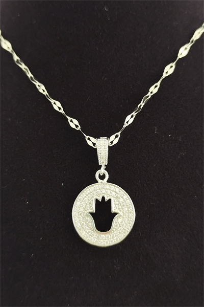 AuraShield Hamsa Işıltılı Koruma Kolyesi