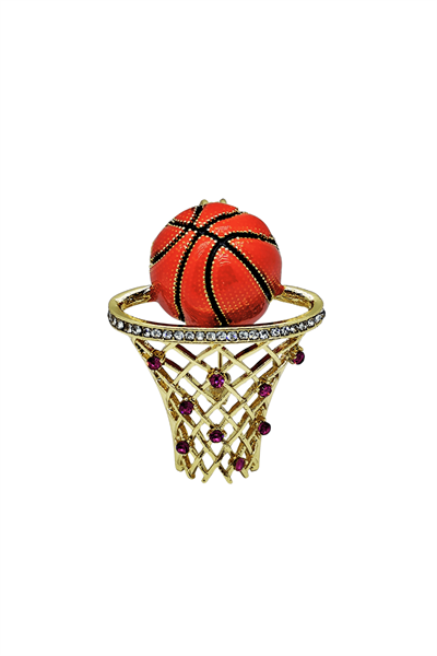Basketbol Tutkunlarına Özel Işıltılı Kristal Broş