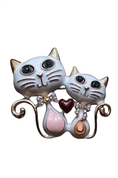 Bastet Anne Kız Kediler Broş Yaka İğnesi