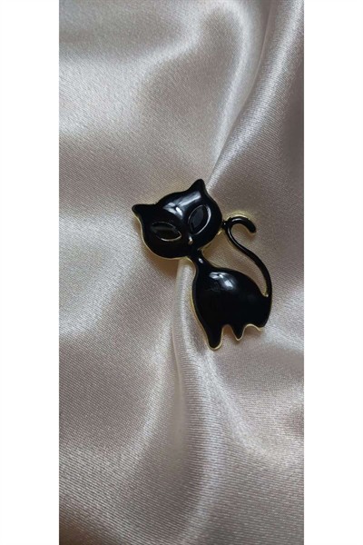 Bastet Kara Kedi Broş Yaka Iğnesi