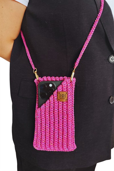 El Yapımı Örgü Askılı Telefon Çantası – Şık ve Pratik Crossbody Çanta Aksesuar