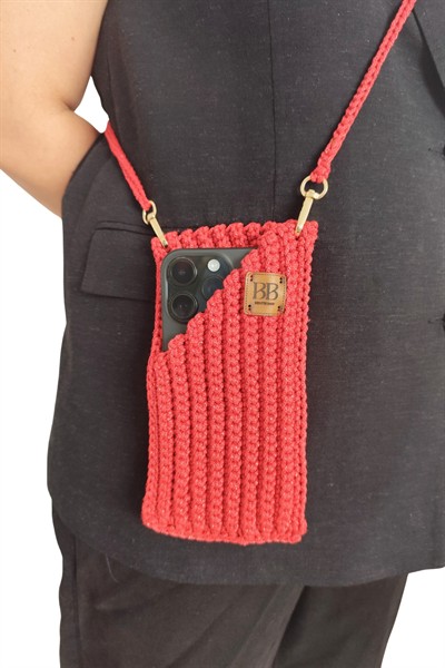 El Yapımı Örgü Askılı Telefon Çantası – Şık ve Pratik Crossbody Çanta Aksesuar