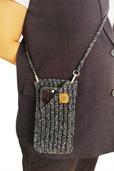 El Yapımı Örgü Askılı Telefon Çantası – Şık ve Pratik Crossbody Çanta Aksesuar