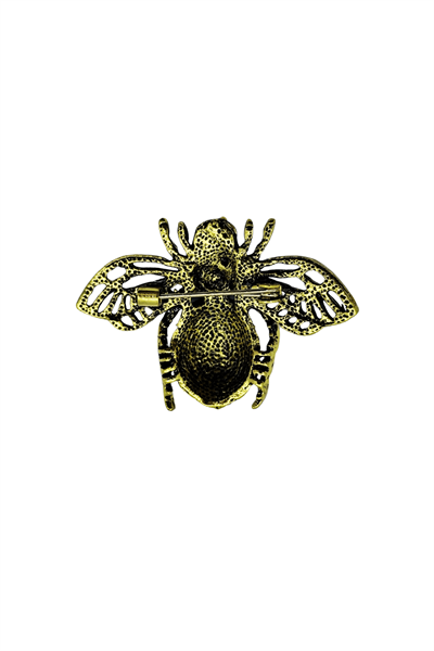 Golden Bee Kristal Taşlı Zarif Arı Broş