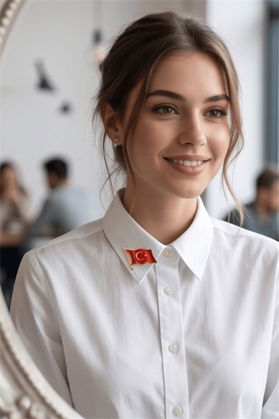 Işıltılı Türk Bayrağı Yaka İğnesi