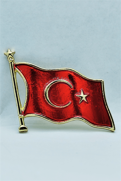 Işıltılı Türk Bayrağı Yaka İğnesi