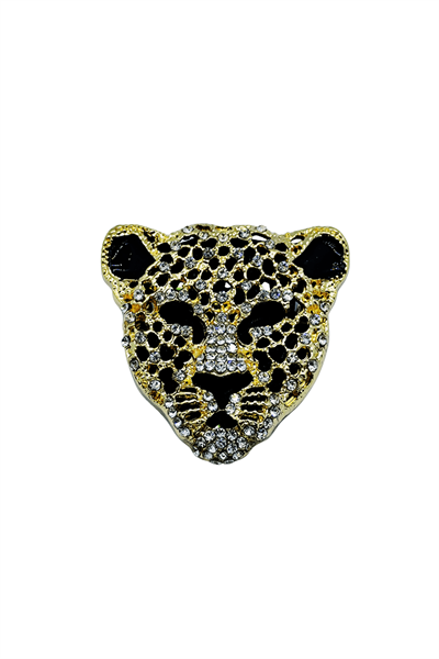 Kristal Taşlı Lüks Leopar Figürlü Broş